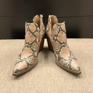 Vince Camuto Snake Skin Bootie